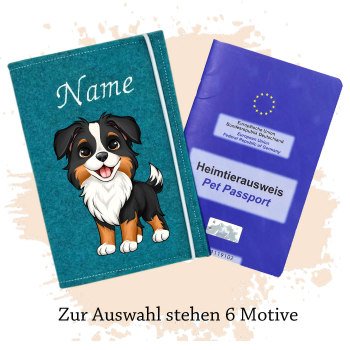 Impfpasshülle für die Hunderasse Border Collie black tri